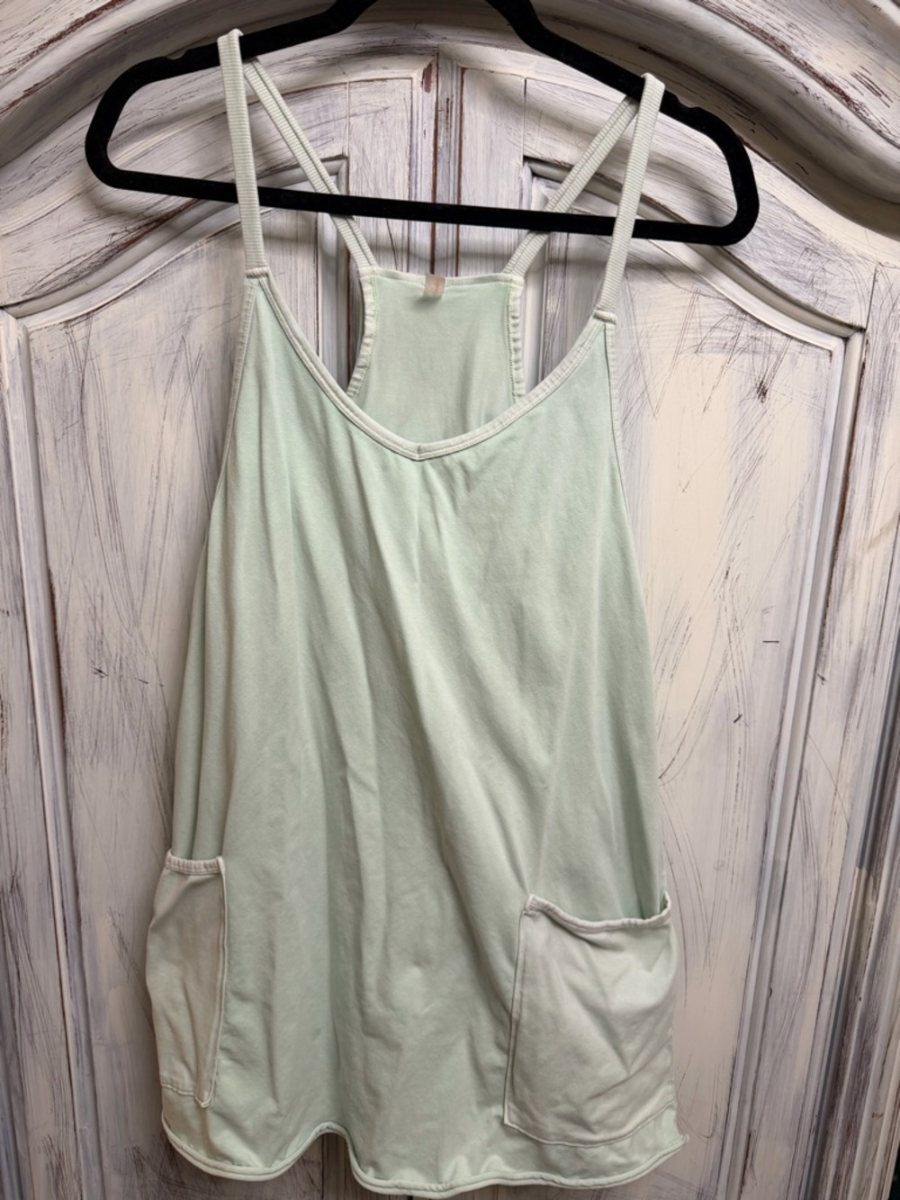 Free People Movement Sage Green Romper Large Athleisure Pocket Onesie